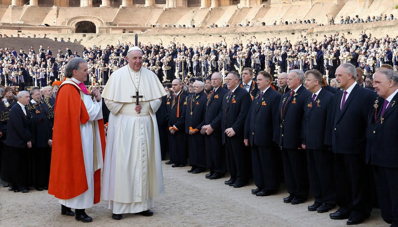 Pope Leo XIV carries cross through all 14 stations at Rome’s Colosseum