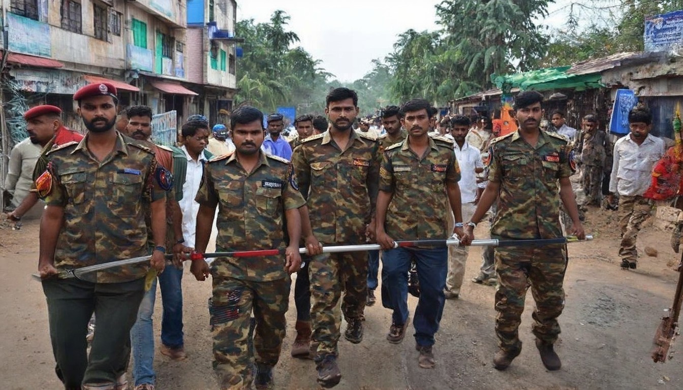 A video of an army lathi charge during riots in Bangladesh’s general elections is being shared as an incident from West Bengal