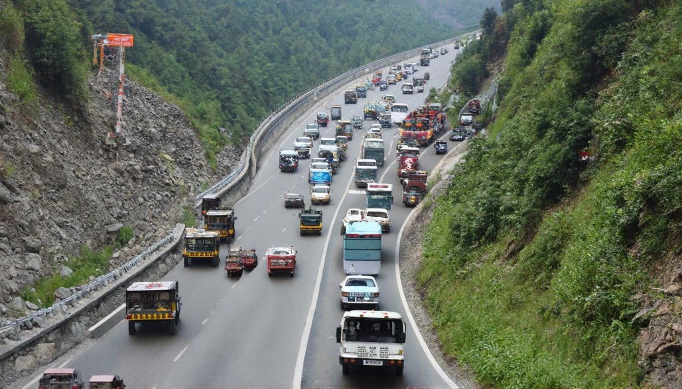 Traffic suspended on Jammu-Srinagar highway due to landslides in Ramban
