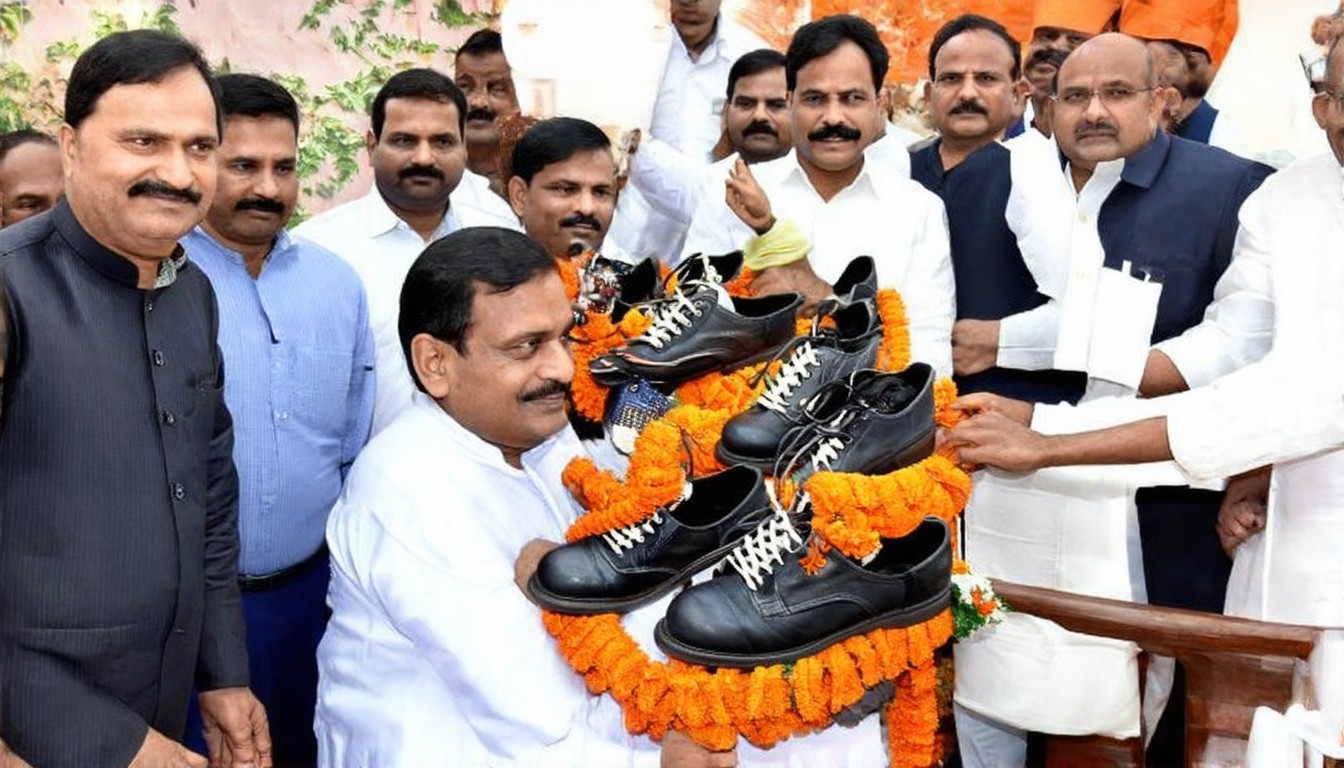 A 2018 incident of a BJP leader being garlanded with shoes falsely linked to the 2026 Assembly elections