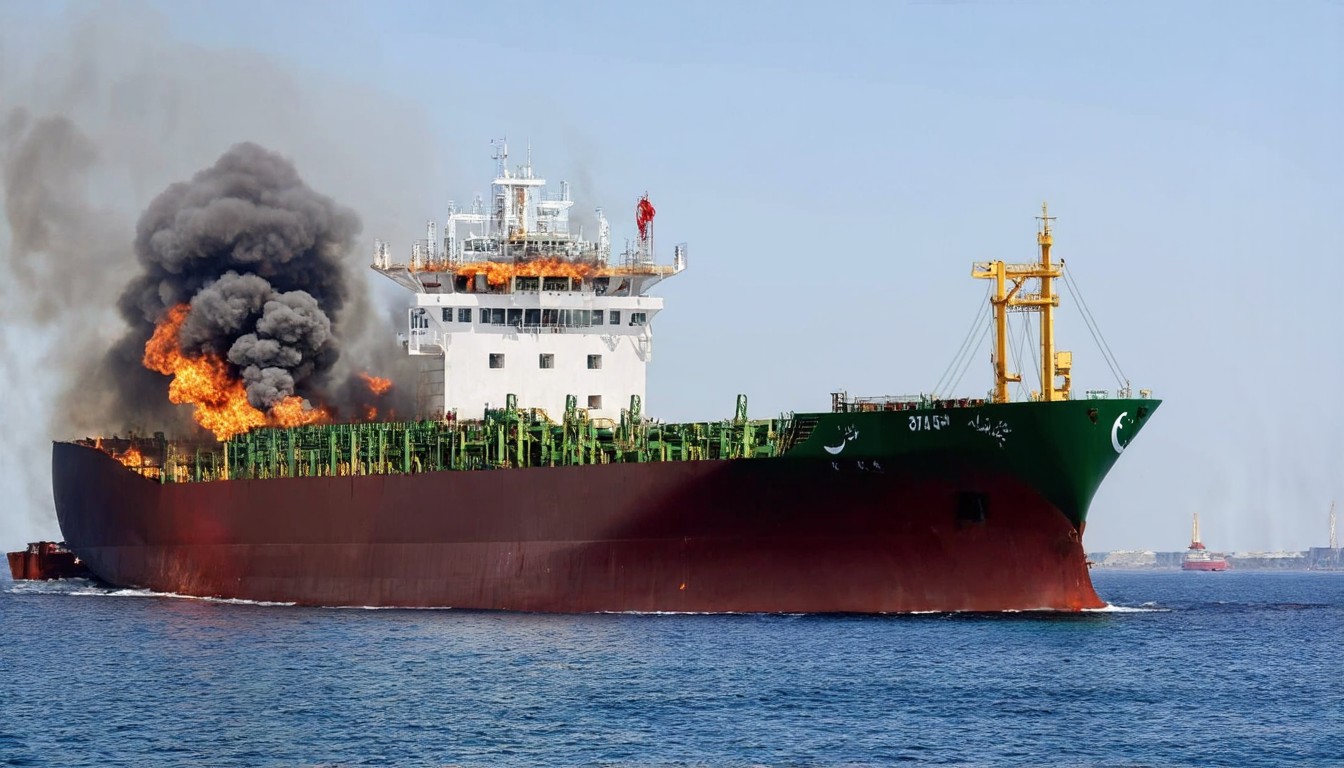 Pakistan-flagged oil tanker destroyed in Hormuz? Unrelated video falsely shared