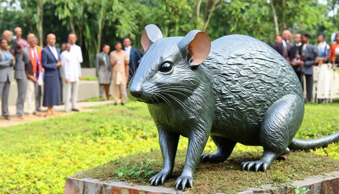Cambodia unveils statue to honour famous landmine-sniffing rat