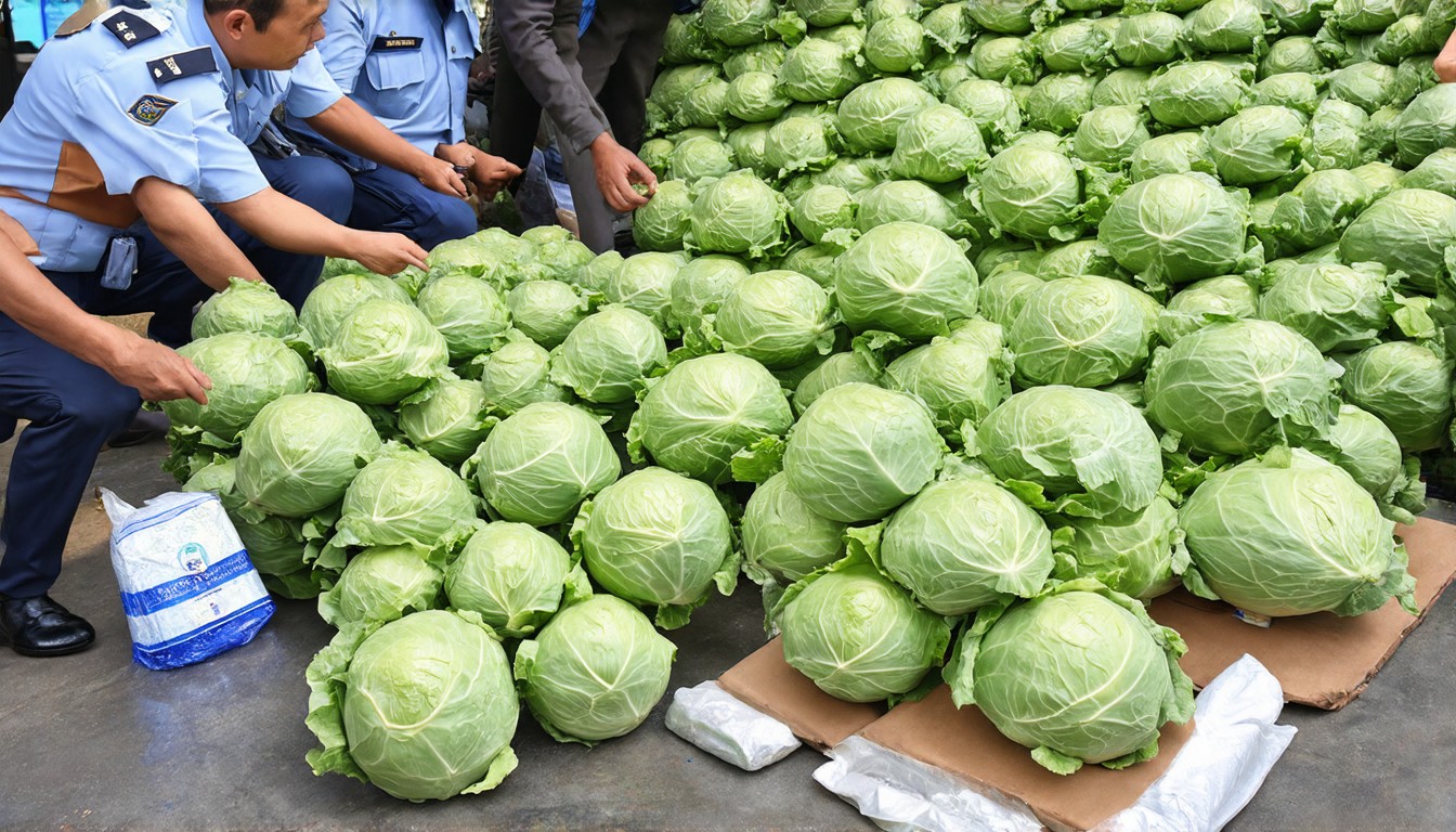 Thai police seize 1,600kg of drugs hidden under cabbages
