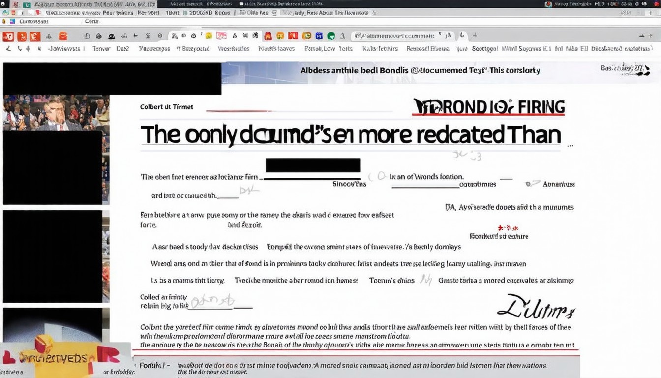 Colbert Mocks Bondi’s Firing With The Only Document More Redacted Than DOJ’s