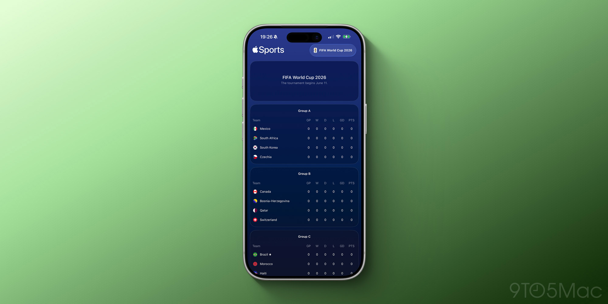 Apple Sports adds support for the 2026 FIFA World Cup
