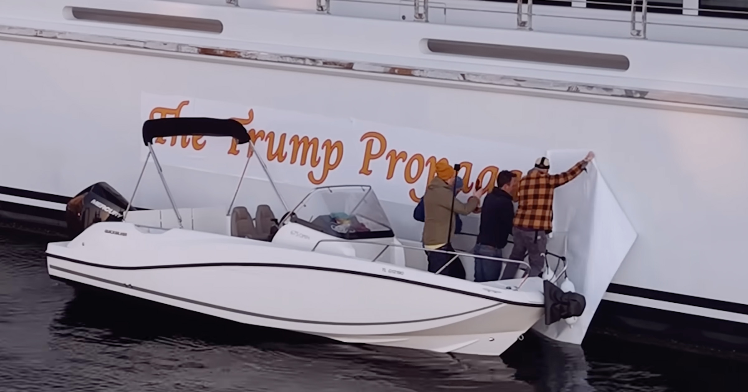 Activists Plaster New Name on Larry Ellison’s Superyacht