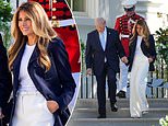 Melania Trump stuns in pricey business-chic ensemble as she steps out at the White House Easter Egg Roll 2026