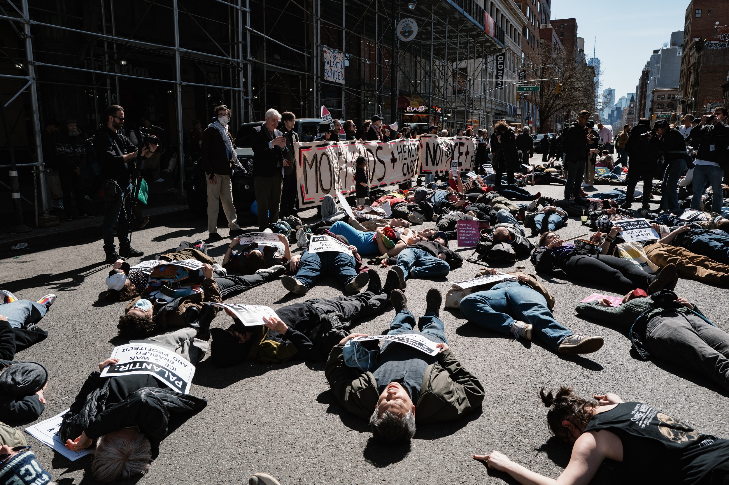 Protesters Stage Unsettling Demonstration in Front of Palantir’s Office
