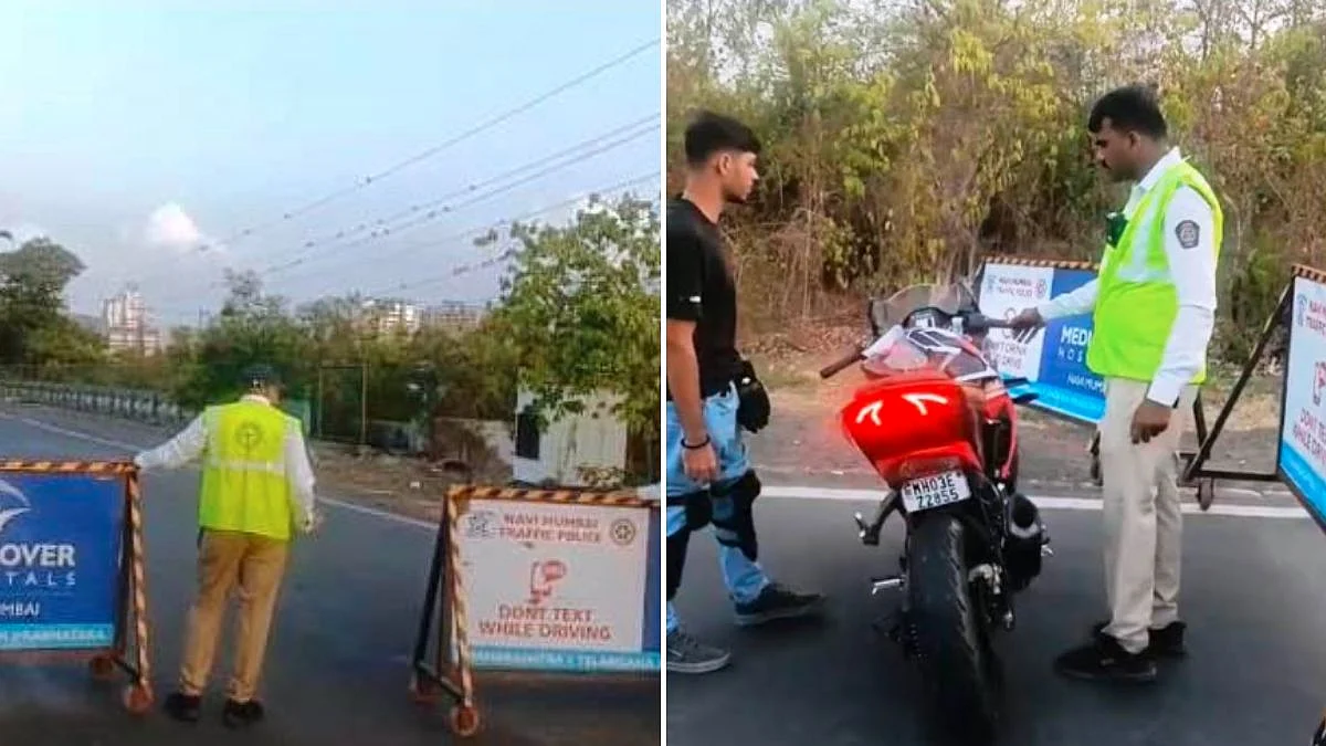 Navi Mumbai Traffic Police Seize Modified Silencers From 11 Motorcycles in Palm Beach Road Crackdown